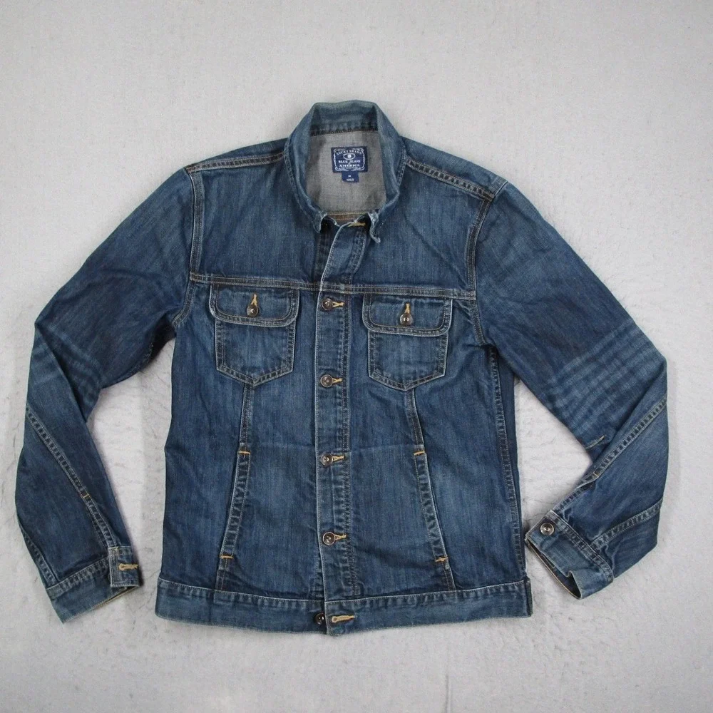 Lucky Brand Blue Jeans of America Denim Trucker Jacket Medium Deerhead 7M11467